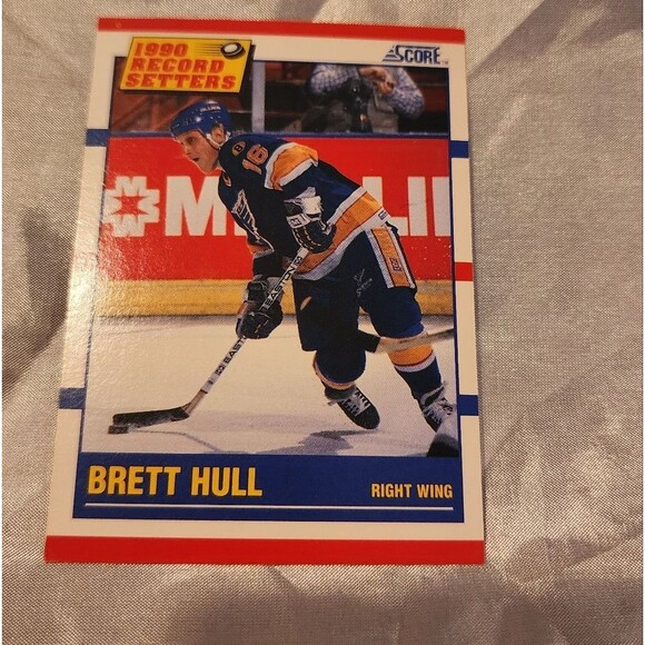 Score 1990 Record Setters Brett Hull Right Wing hockey card - Picture 1 of 2